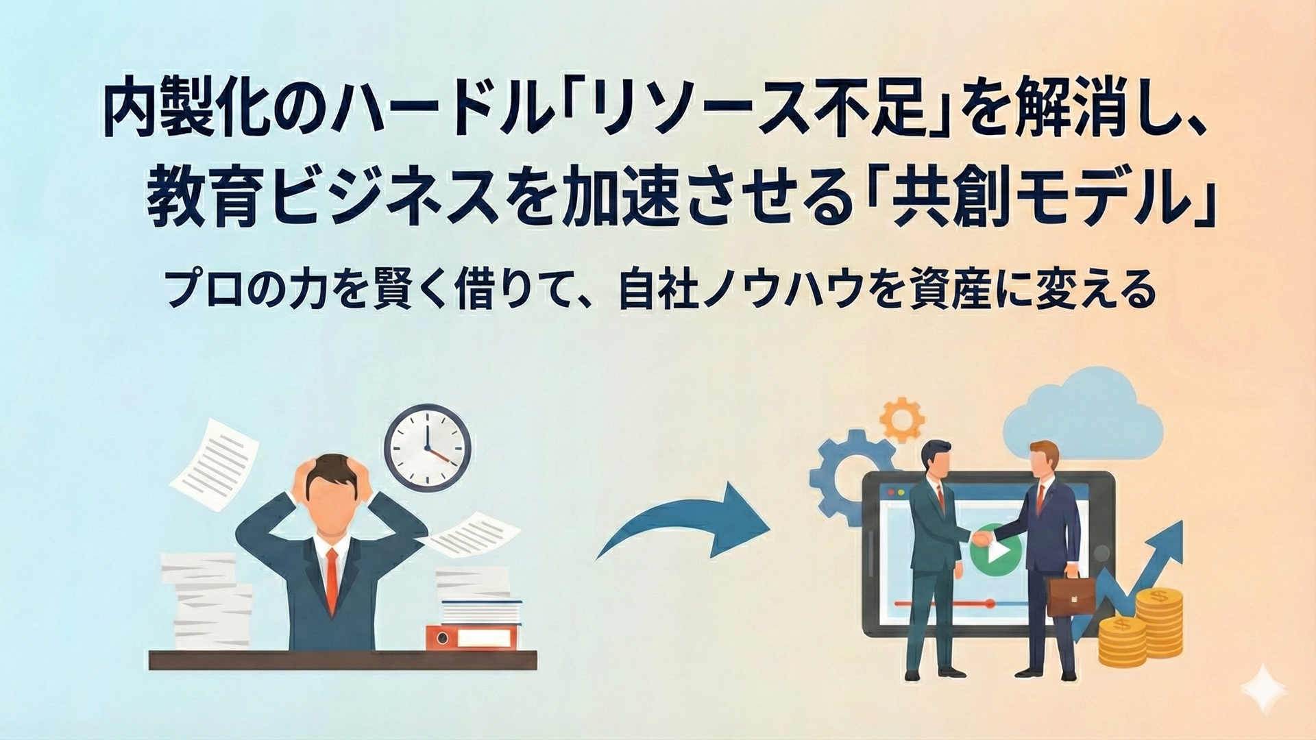 内製化のハードル「リソース不足」を解消し、教育ビジネスを加速させる「共創モデル」